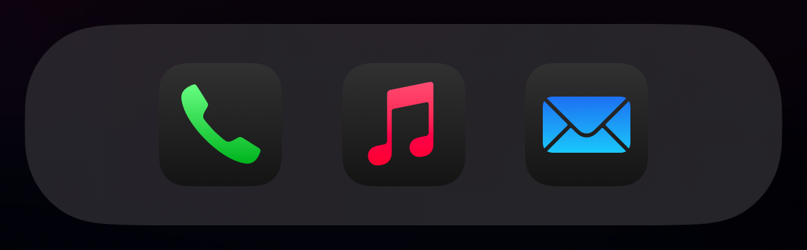 A screenshot of dark app icons.